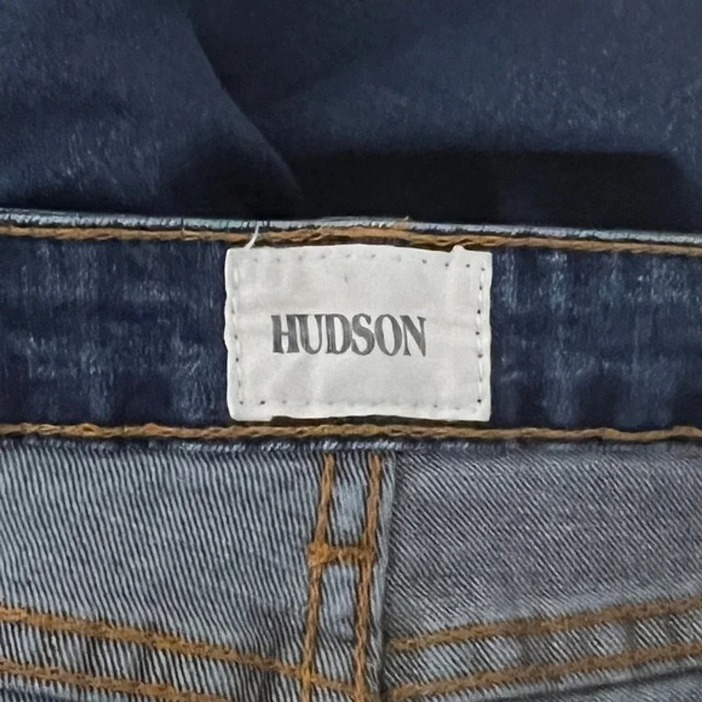 Hudson Jeans Girl Size 14 Blue Distressed Slim Fit Denim Pants Stretch Whiskered